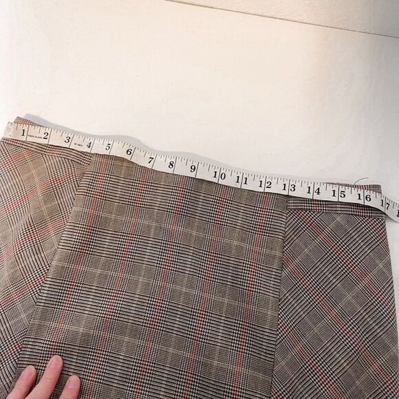 Vintage Plaid Houndstooth Brown Harve Benard Midi Skirt Size 10 - Picture 4 of 7
